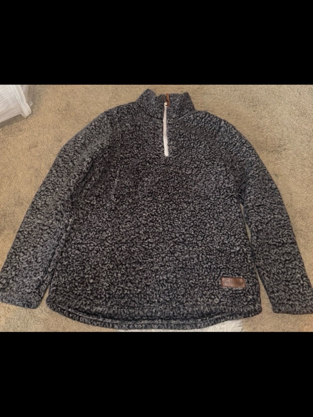 Women’s Cozy Quarter-Zip Sherpa Pullover - Charcoal
